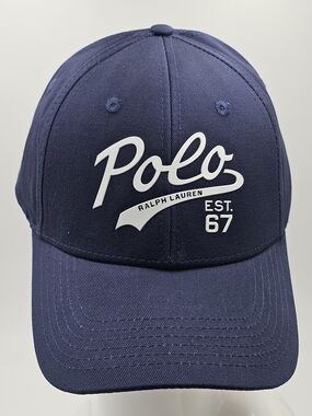 Ralph Lauren Navy Baseball Cap with White Polo Script